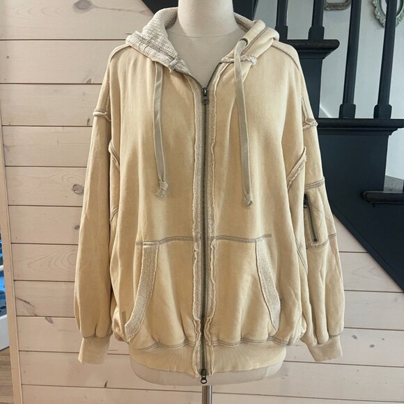 072 Free People We The Free By Your Side Thermal Lined Zip Up Hoodie Sweatshirt - Picture 3 of 7